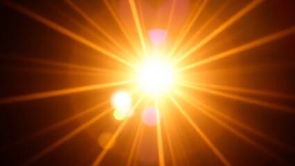 Obraz premium Cinematic Sunburst Flare Overlay Warm Golden Rays