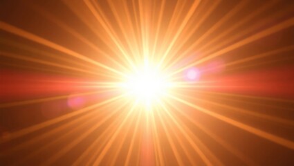 Obraz premium Cinematic Sunburst Flare Overlay Warm Golden Rays