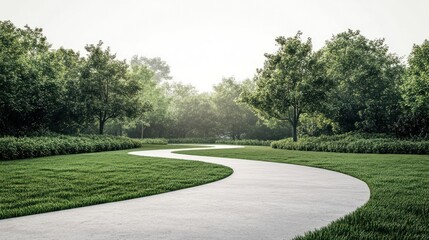 Fototapeta premium Park path landscape outdoors.