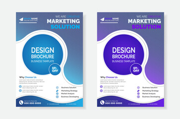 Fototapeta premium Creative modern corporate professional a4 business flyer template layout design for business