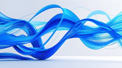 Fototapeta premium Blue wave curved lines&nbsp;blue and white abstract background