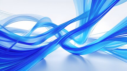 Blue wave curved lines blue and white abstract background