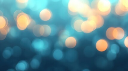 Abstract Teal and Orange Bokeh Lights Background
