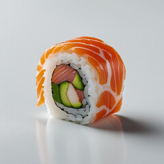 Delicious Salmon Sushi Roll This image captures the essence of an expertly crafted nigiri sushi roll