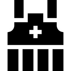 Obraz premium Minimalist vest icon in SVG format, featuring a simple garment with straps. Ideal for fashion, clothing, apparel, and safety gear-related designs.