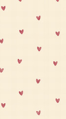 Minimalist Seamless Heart Pattern on Beige Background