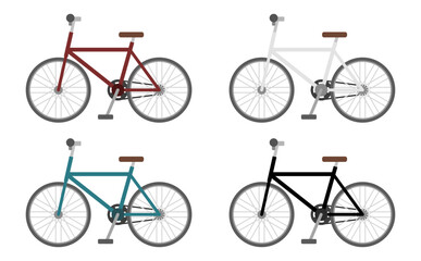 フラットイラスト：マウンテンバイクサイド