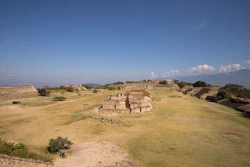 Observatorio building at the ancient archaeological ruins of Monte Alban in the Oaxaca region of...