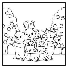 Obraz premium Cozy Spring Bold and Easy Coloring Book and Kids and Adults