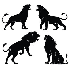 Majestic Lion Silhouette Set