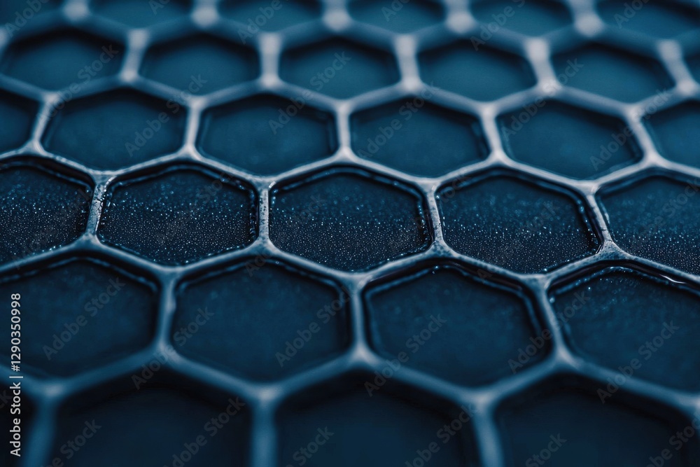 Poster Exploring hexagonal patterns in textured surfaces abstract science macro photography industrial environment