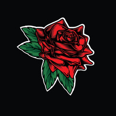 red rose vector image illustration can be changed color
