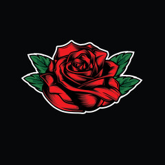 single petal red rose vector illustration