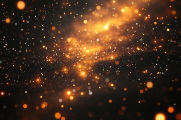 Fototapeta premium Abstract vector background. Glowing stars with illusion of depth and perspective. Abstract futuristic space background