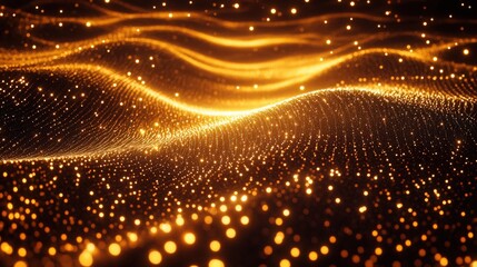 Naklejka premium Abstract vector background. Glowing stars with illusion of depth and perspective. Abstract futuristic space background