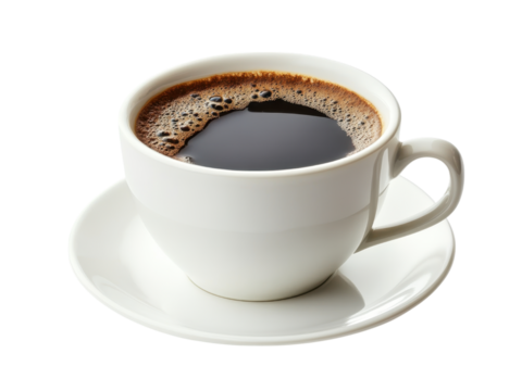 Aromatic Brew: Freshly Made Black Coffee in a White Cup