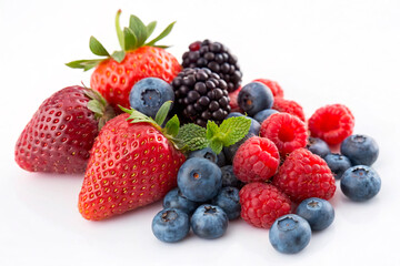 blueberries and raspberries