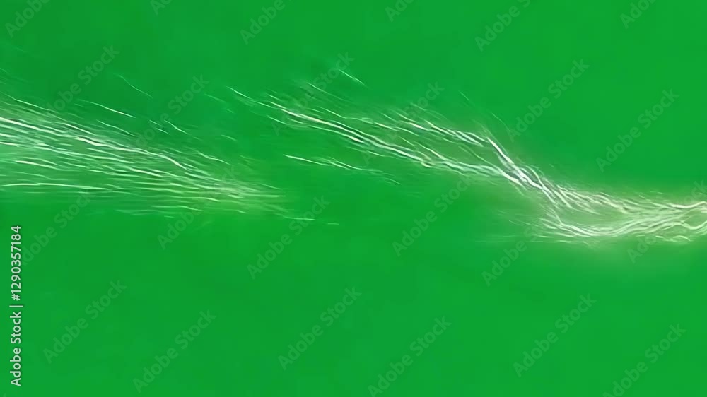 Poster Electrical discharge streaming across vivid green backdrop, creating intense visual impact for motion graphics and digital compositor workflow