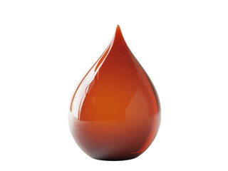 Obraz premium A Single Drop of Amber Liquid Reflecting Light: A Study in Translucency and Form