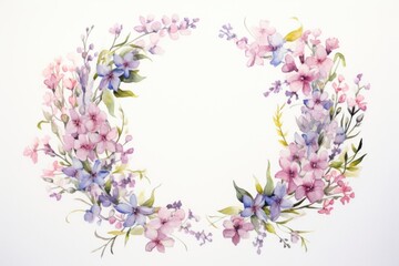 Spring flower wreath blossom pattern plant.