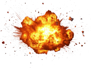 Fiery Explosion A Dramatic Image of a Powerful Blast with Intense Heat and Expanding Debris