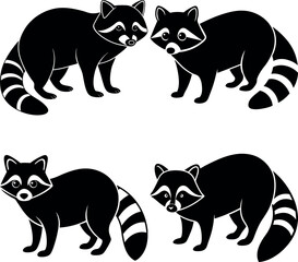 Stylish Raccoon Silhouette Icon Perfect for Branding & Prints.