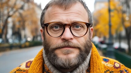 Elevate your professional presence with a sophisticated personal brand using simple design This striking image features a smart man with a modern haircut and professional glasses, embodying
