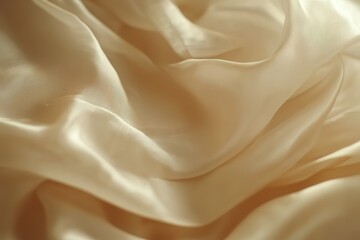 Fototapeta premium Luxurious Sepia Satin Drape: Elegant Texture, Rich Fabric Folds, Vintage Aesthetic, Soft Shimmer, Smooth Surface, Fashion Background, Design Element, Textile Art, Gently Falling Fabric, Warm Tones, 