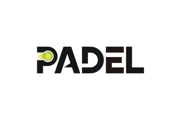 Padel racket and ball logo design vector