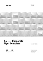 Corporate layout template for events, companies or business. Abstract architectural pattern for corporate report cover design mockup.