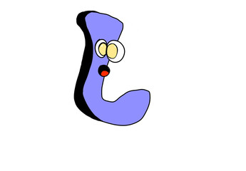 Letter j with an eyes