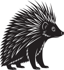 Porcupine silhouettes and icon