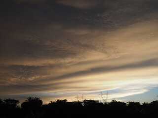 gloomy sunset in the city