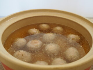 beef meatball with clear soup
