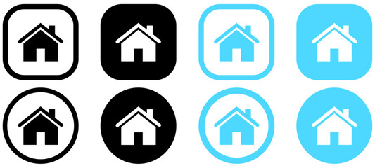 Web home icon for apps and websites, House icon, Home sign in circle or Main page icon