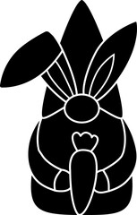 Easter gnome decorated with bunny ears.
Cute Easter Gnome silhouette.
Spring Gnome silhouette.
flat stock vector.
Transparent background.
