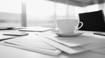 Retirement financial stress in a sleek office. Featuring worry and focus