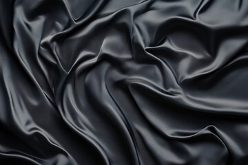 Obraz premium Elegant Dark Green Satin Drape on Light Gray Background: Luxurious Texture, Smooth Surface, Rich Emerald Green, Soft Sheen, Subtle Light, Minimalist Design, Perfect for Fashion, Beauty, or Luxury 