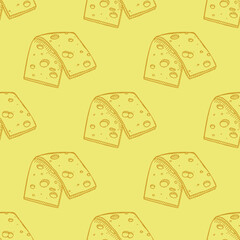 Seamless pattern with cheese doodle for decorative print, wrapping paper, greeting cards, wallpaper and fabric