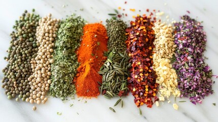 Dry Spices: Finely ground or whole seasonings like cumin, paprika, and turmeric, enhancing the depth and intensity of flavors in savory dishes.
