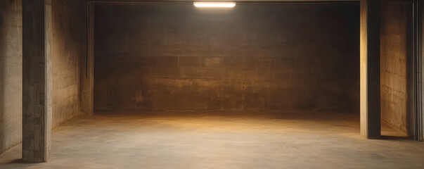 Fototapeta premium Empty concrete space with soft lighting showcasing industrial atmosphere