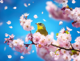 Generated image　桜と小鳥