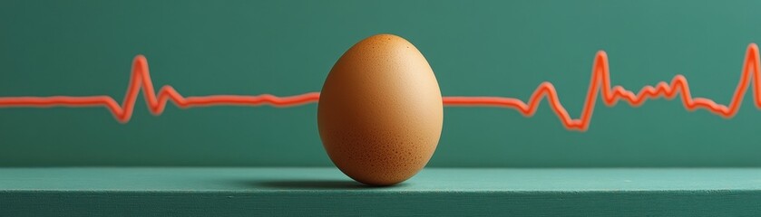 Egg on Fluctuating Heart Monitor   A Symbolic Representation of Wellness and Balance