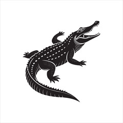 Minimalist Crocodile Silhouette Design