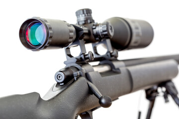 Scopes with Rifles on white background
