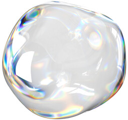 3D Transparent soap bubble dispersion abstract clipart element