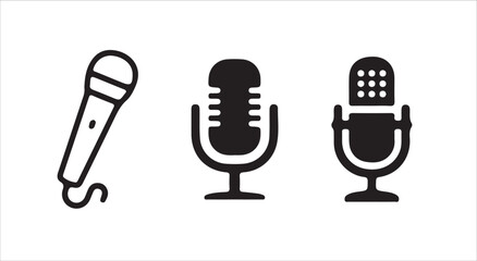 Microphone icon set. Different microphone collection.  simple  microphone vector illustration eps 10.