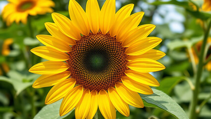 Fototapeta premium Radiant Bloom: Captivating Sunflower's Golden Splendor