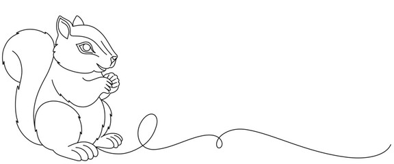 squirrel vector illustration, line art style. design elements