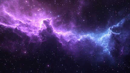 Obraz premium purple galaxy background, deep violet nebula, glowing celestial dust, interstellar atmosphere, mystical cosmic vibes